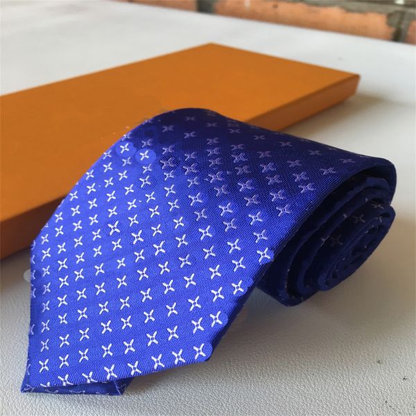 Luxury New Designer Men's Letter 100% TIE Silk Corbalo Black Blue Aldult Jacquard Fiesta Boda de bodas Diseño de moda de moda Hawaii Caja con caja