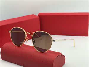 Luxe-nieuwe designer zonnebril 0009s retro ronde k gouden frame trend avant-garde stijl bescherming eyewear topkwaliteit met doos