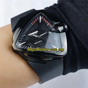 Nouvelle édition de luxe H24615331 Ventura XXL automatique cadran en maille noire boîtier en acier inoxydable 316L montre pour homme bracelet en caoutchouc Sport Wa2507