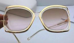 Luxury-nieuwe mode Fashion Mode Designer glazen plaat metalen combinatie hol frame populair ronde brillen van topkwaliteit UV-beveiligingslens 142