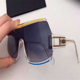 Luxe - Nouvelle mode lunettes de soleil de créateurs allemands 858 monture de taille différente avec des lignes colorées Style avant-gardiste classique UV400 goggles289s