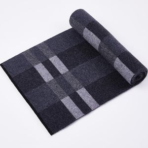 Luxe-Nieuwe Mode Mannen Sjaalsrooster Gestreepte Wollen Sjaal Zwart Khaki Winter Man Cashmere Nbusiness Casual Gift