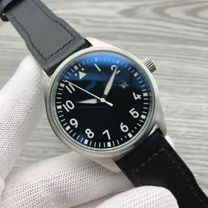Nouveaux montres pour hommes de luxe automatique mécanique en acier inoxydable en cuir noir Simple 41MM montres-bracelets pour hommes en plein air