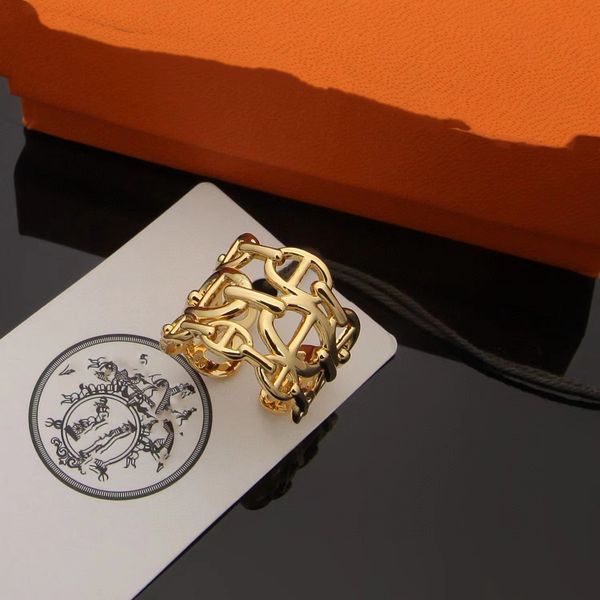 Nuevo anillo de lujo, joyería creativa de moda, esmalte esmaltado, anillo con letras de diseñador para hombres y mujeres, regalo para parejas de bodas y fiestas