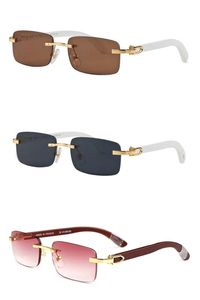 Luxe-nouveau style mens marque sports de plein air lunettes de soleil en bois marques créateur de mode classique lunettes de corne de buffle sans monture 2017 avec boîte