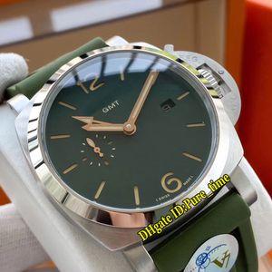 Luxe Nouveau V7 45mm GMT 00945 Cadran Vert Automatique Montre Homme Boîtier En Acier Bracelet En Caoutchouc Vert Gaucher Haute Qualité Gents Montres Pure_Time