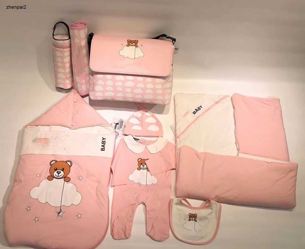 Luxe nouveau-né bébé combinaison sacs de couchage infantile enfants vêtements de nuit literie chaude filles garçons combinaisons avec chapeau et bavoir et sac à couches