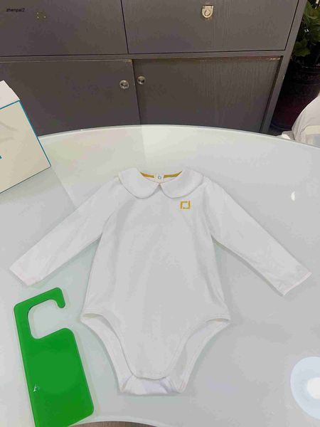 Monos de lujo para recién nacidos Logotipo bordado Body infantil Tamaño 80-120 Ropa de diseñador para niños Diseño de cuello de muñeca Mono para bebé 24 de febrero de 2020