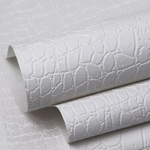 Modèle de crocodile nordique luxueux papier peint blanc 3D papier peint en cuir fausse rouleau imperméable salon décor de maison papier peint
