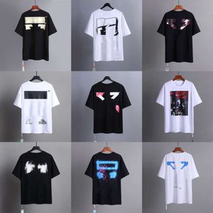 Offs de lujo Marca Camisetas para hombre Diseñadores Camisetas Hombres Mujeres Camisetas Camiseta Verano Camisetas clásicas Pintura trasera Flechas Camiseta de manga corta 7k3c