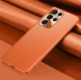 Étui en cuir orange de luxe pour Samsung Galaxy S23 Ultra, housse en silicone souple pour Samsung Galaxy S23 Plus S 23 Ultra Case8684632