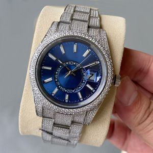 Montre de luxe originale en diamant pour hommes, mouvement mécanique automatique, saphir, 41mm, en acier inoxydable, bracelet étanche, Montre De Luxe Business