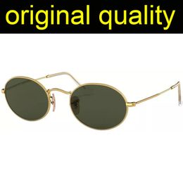 Luxe ovale zonnebril heren dames lenzenvloeistof herenzonnebril voor mannelijk vrouwelijk echt glazen lenzen met UV400-bescherming en lederen tas