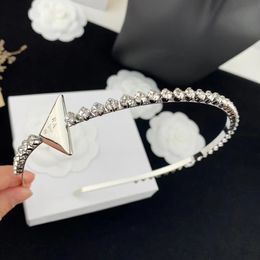 luxe P merk driehoek bling diamanten hoofdbanden mode Frankrijk stijl letters designer meisjes Shining Crystal CZ Zirkoon zomer haarclip hoofdband hoofdband