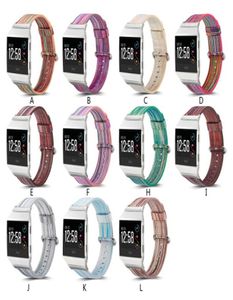 Luxe geschilderde Sheepskin Watch Band -band voor Fitbit Blaze Surge Ionic Charge 2 Bekijk kleurrijke patroonpolse horloge armband WatchB9342854