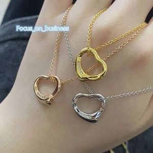 Luxe Paloma Brandontwerper Pendant ketting S925 Sterling Silver Hollow Heart Chram Choker For Women Fashion Jewelry with Box Party Gift