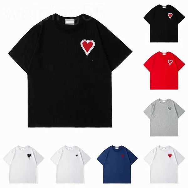 Camiseta unisex de diseño parisino de lujo - camiseta de algodón de cuello redondo casual con diseño de corazón para hombres mujeres