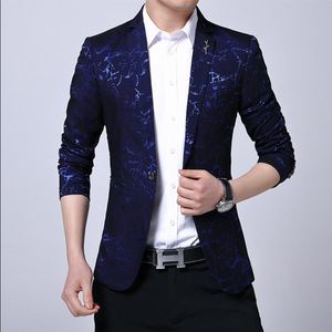 Fiesta de lujo Prom Blazer Shinny Yarn Wine Red Blue Black Suit Coat Hombres Slim Fit Business Dress Blazer Homme Suit Jacket Men 5xl 220409