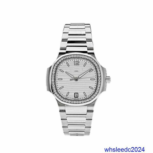 Relojes de lujo Pateks Philipes 7118/1200A, reloj de pulsera de acero inoxidable con esfera plateada para mujer, reloj mecánico automático HB JD