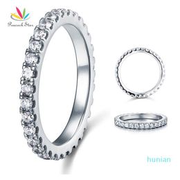 Luxury - Peacock Star Eternity Solid 925 Sterling Silver Wedding Band Stacking Ring Jewelry CFR8045 Y19051002 245W
