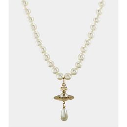 Chaîne de perles de luxe collier ras du cou Satellite élégant pendentif clavicule collier Punk perles baroques colliers de déclaration de mariage Par272I