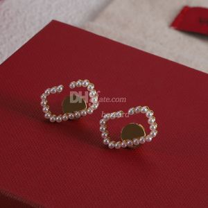 Boucles d'oreilles en perles de luxe pour femmes, clous rectangulaires en cuivre, Vintage, charmantes, avec boîte cadeau