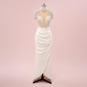 Sirène perle de luxe Robe de fête de soirée épissée en10008