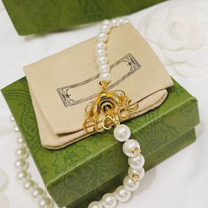 Collier de perles de luxe G Bijoux de créateurs pour femmes Colliers de charme d'abeille en or Colliers de mariage Sautoirs Chaînes Designers Accessoires GM-5