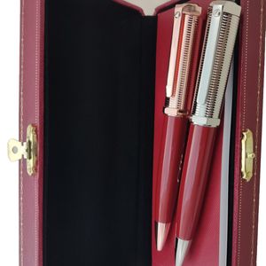Bolígrafo de piedra azul de lujo, marca de moda, oficina, escuela, proveedor de escritura, bolígrafos de regalo y opción de caja roja