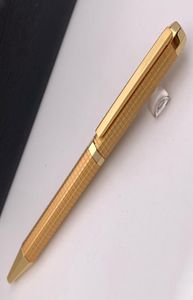 Luxe pen cadeau metaal zeshoekig raster geruite rode houten doos Klassieke balpennen voor schrijfbenodigdheden3969294