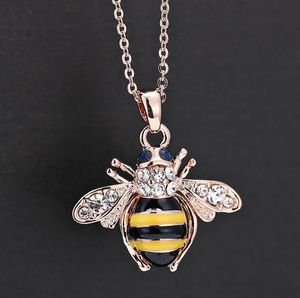 Colliers de mariée avec pendentif de luxe, bijoux à breloques en cristal émaillé d'abeille, bijoux pour dames au mariage, livraison gratuite