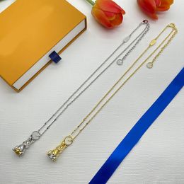 Luxe hanger ketting klassieke ontwerper voor dames mannen konijn letters charmeketens ketting 925 zilveren 18K vergulde trui chain choker mode sieraden cadeau