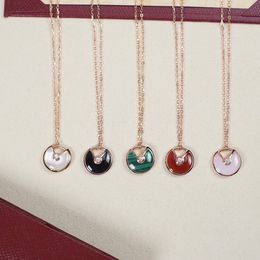 Luxe hanger ketting koper ronde amulet merk ontwerper charme ketting choker voor vrouwen sieraden met doos