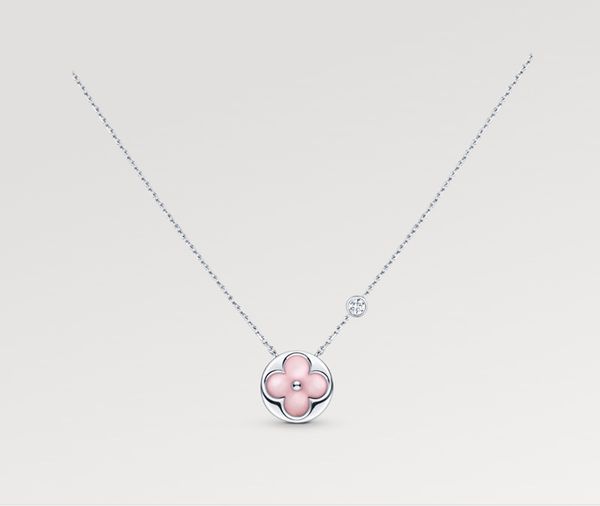 Collier pendentif de luxe Designer Pendants roses pour femmes 925 Collier pendentif en argent sterling bijoux Gift de la Saint-Valentin avec boîte