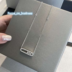 Luxe hanger ketting top S925 sterling zilveren link Uno Move merkontwerper drie beweegbare zirkonia holle vierkante charme korte chian choker voor dames sieraden