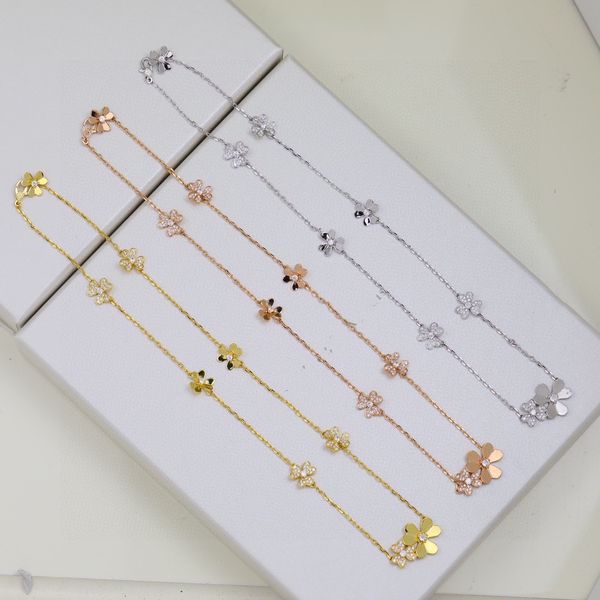 Collier pendentif de luxe Van Clee Frivole marque Designer trèfles à trois feuilles collier de charme de fleur chaîne courte tour de cou pour femmes bijoux avec boîte