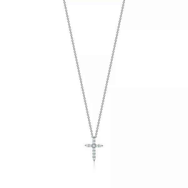 Colliers de pendentif de luxe Classic 925 Collier de croix diamant en argent sterling homme de fête de fête de fête de mariage de haute qualité jamais fondu