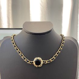 Colliers pendentif de luxe Designer plaqué or 18 carats diamant Crysatl femmes cadeau bijoux accessoires