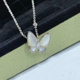 Colliers pendentif de luxe bijoux pour femmes papillon concepteur femmes chaîne en or collier diamants bleus coquille blanche cadeaux de fête livraison directe YMN109
