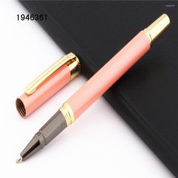 Luxe pennen u 7037 Gold Hat Pink Color Business Office Medium Nib Rollerball Pen