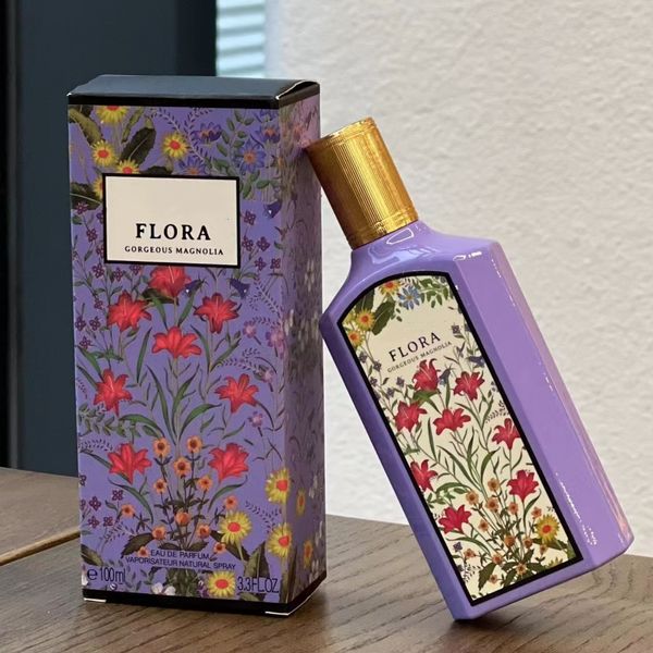 Perfume de lujo para mujeres Lady 100ml Flora Garden Bottle Men Spray Parfum Hora duradera olor a alta fragancia Top de calidad