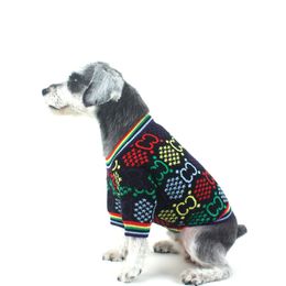 Luxe hond trui regenboog kleurrijke brief gedrukt jassen herfst winter warme bovenkleding bulldog teddy corgi
