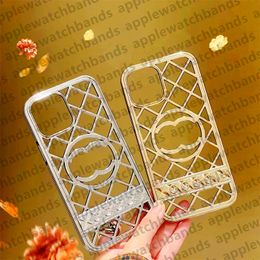 Luxe telefoonhoes Designer iphone Case voor Apple iphone 14 Pro Max 13 12 11 14pro 13ProMax 12ProMax 14PLUS Mobiele telefoonhoesjes Gold Hollow Out Heat Radiation Mobile Cover