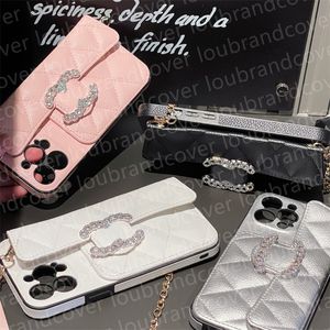 Luxe telefoonhoesje Designer iPhone-hoesje voor iPhone 15 Pro Max 13 Pro 12 11 14 pro max Hoesje Kaarthouder C Mode Portemonnee Crossbody Ketting Schouderbanden Smartphone-hoesjes