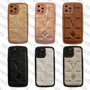 Luxe telefoonhoesje Designer iPhone-hoesje voor Apple iPhone 15 14 Pro Max 14plus 13 12 11 13pro XR XsMax 13promax LU Mode lederen reliëf 3D monogram mobiele cover