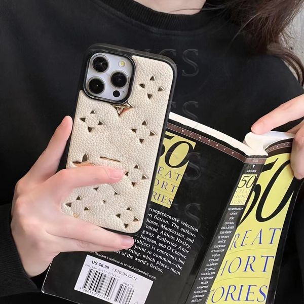 Funda para teléfono de lujo iPhone 15 14 Pro Max Beautiful L Monedero de cuero clásico 18 17 16 15pro 14pro 13pro 12pro 13 12 11 Plus Estuches con caja con logotipo Embalaje Niñas Mujer