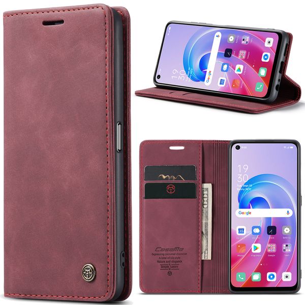 Étuis de téléphone de luxe pour OPPO Realme 9i A96 A54 A95 A36 A76 K10 Reno 8 7Z F21 Pro 4G 5G portefeuille magnétique en cuir CaseMe 013 étui