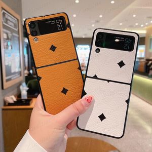 Luxury telefoonhoesjes voor Samsung Z Flip 3 4 5 -viel3 -voudig 3 Fashion Shell Case Fold FLIP4 FLIP3 Galaxy S23 S22 S21 S21 S20 Ultra Note 20 10 Pro 9 8 Schokbestendig