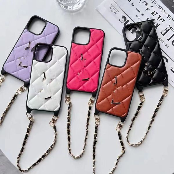 Cas de téléphone de luxe avec rose violet Designer Phonecase Lettres d'or Case en cuir Couverture antichoc Shell pour iPhone 14 Pro Max 13P 12