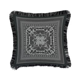 Taie d'oreiller de luxe designer classique Signalisation pompon motif noir imprimé taie d'oreiller housse de coussin 45 * 45 cm pour la nouvelle maison décorative et cadeaux de Noël 2023070947